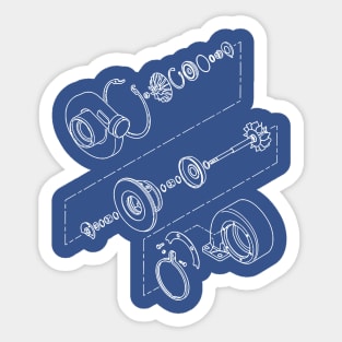 Turbocharger Blueprint Sticker